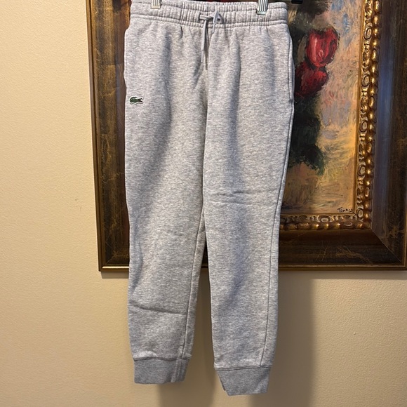 🐊Lacoste Gray Sweatpants with Elastic Waistband and Tapered Ankles - Picture 1 of 11